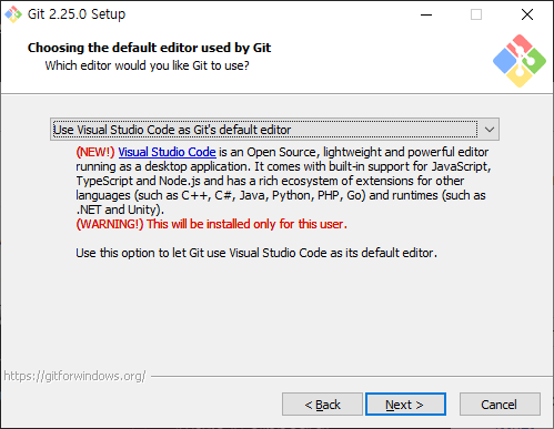 Default Editor 선택